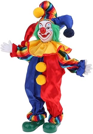 Amazon ピエロ人形 クラウン人形 セラミック製 手作り コレクション 装飾 小道具 工芸品 贈り物 1 人形 ドール おもちゃ