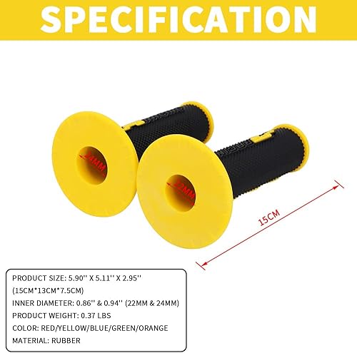 Miniatura 10 de JFG RACING Dirt Bike Handlebar Grips + Pad 7.87'' Motorcycle Cross Bar Round Pad Hand Grips Kit Compatible to Most Dirt Bike Motocross