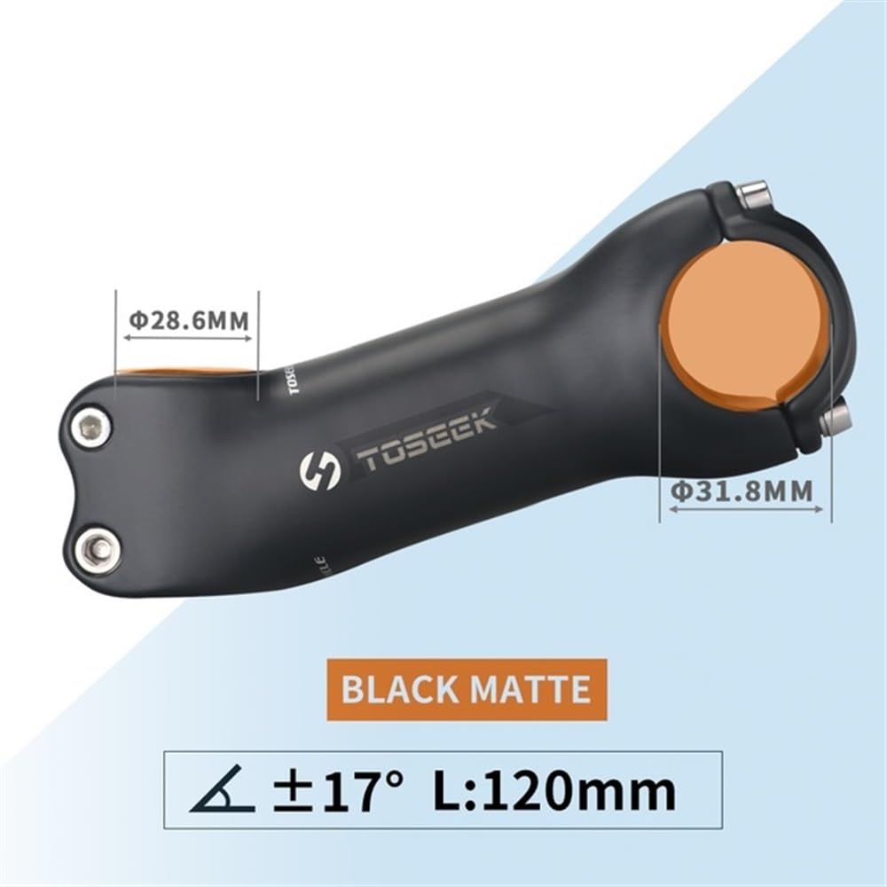 Attacco Manubrio MTB Accessori for Bici con Attacco Manubrio in Carbonio Nero Opaco Attacchi da 31,8 mm Parti di Biciclette 6 o 17 Gradi