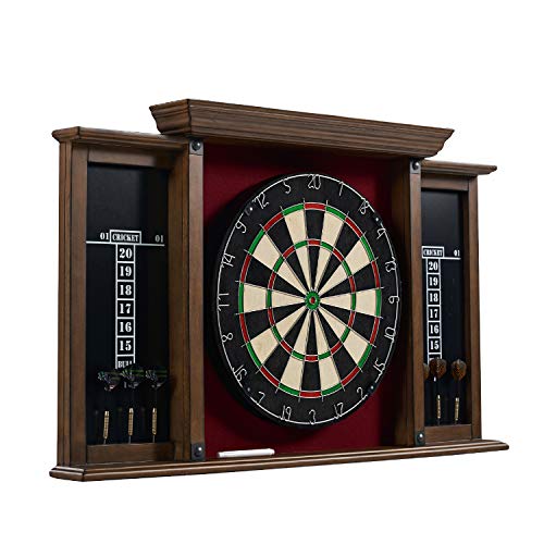 BARRINGTON BILLIARDS COMPANY BILLIARDS Sherwood Dartboard Cabinet Set, Brown/Red, 40.5'' x 5'' x 24''
