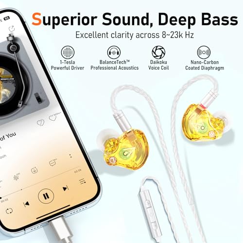 Image of Audiovance Vibes 202MC USB-C HiFi Wired Earbuds, Type-C Headphones with Mic