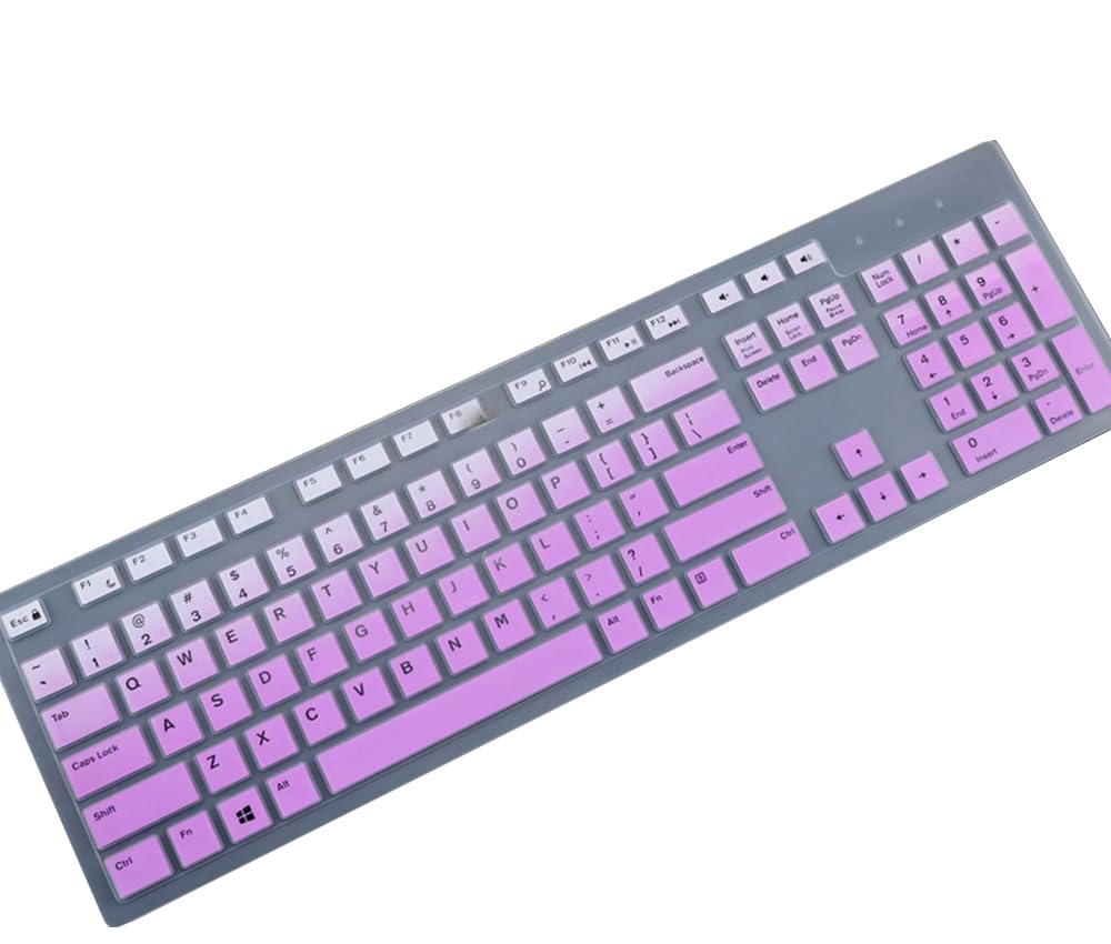 Dell Keyboard Protector Skin Cover - Compatible with Dell Desktop KM636 KB216, Optiplex 5250 3050 3240 5460 7450 7050, Inspiron AIO 3475 3670 3477 -
