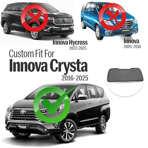 Image of Autofact Dicky Curtain for Toyota Innova Crysta (2016 to 2024) | Custom Fit Rear Windshield Sunshade | UV & Heat Protection | Foldable Mesh | Privacy & Cooling Car Accessory