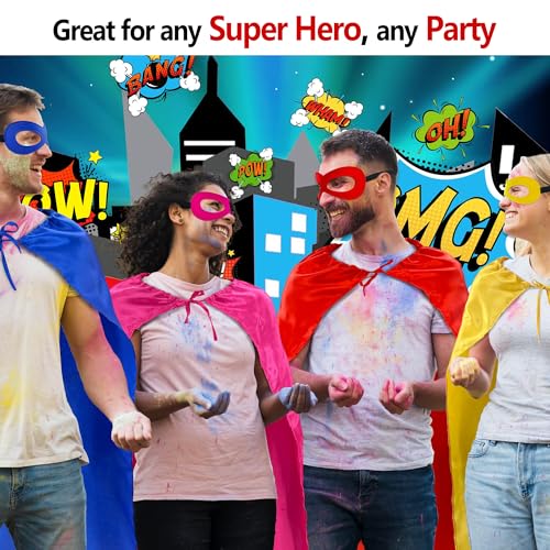 D.Q.Z Bulk Superhero-Capes and Masks for Adults Super Hero Capes Group Costume Halloween Dress Up Team Spirit Party,10 Pack2