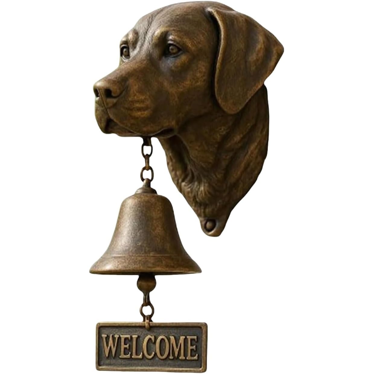 Dog Welcome Doorbell, Vintage Resin Wall Mounted Entry Bell for Porch, Front Door & Garden - Must-Have Lover Giftg Bell(Labrador Retriever)