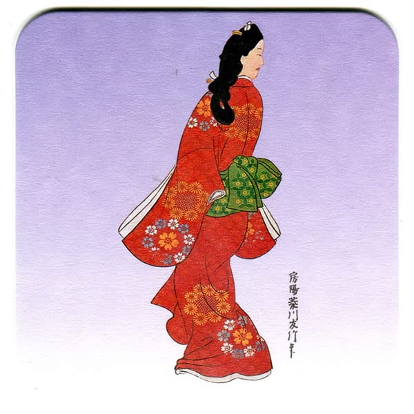 Amazon｜浮世絵 コースター 見返り美人 柄 菱川師宣 (12枚セット