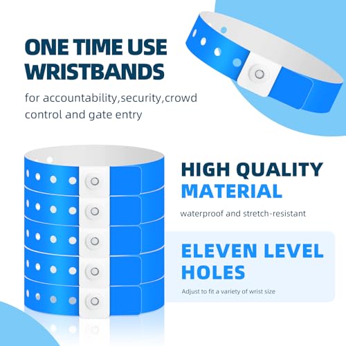 Mittimiya SBWD01 48 Pieces 6 Colors Vinyl Wristband Plastic Event Wristband Adjustable Size Event Bracelets, Waterproof, Tearproof Colored Wristband For Parties Events Concerts Carnivals Waterparks Identification thumb #3