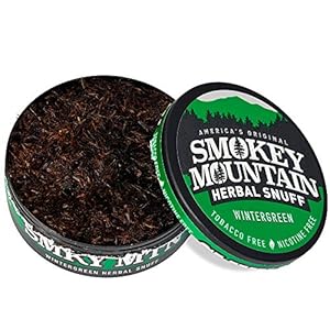 Smokey Mountain Herbal Long Cut – Wintergreen – 1 Can – Tobacco Free and Nicotine Free Snuff