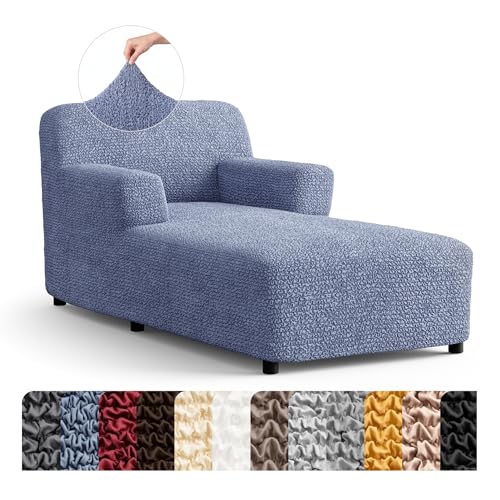 PAULATO BY GA.I.CO. PAULATO BY GA.I.CO. Stretch Chaise Lounge Slipcover 1-Piece Non-Slip – Soft Elastic Lounge Chair Covers – Furniture Protector Washable - Blue (with Armrest 32"-48" Wide) sold by Mamma Mia Covers - Amazon