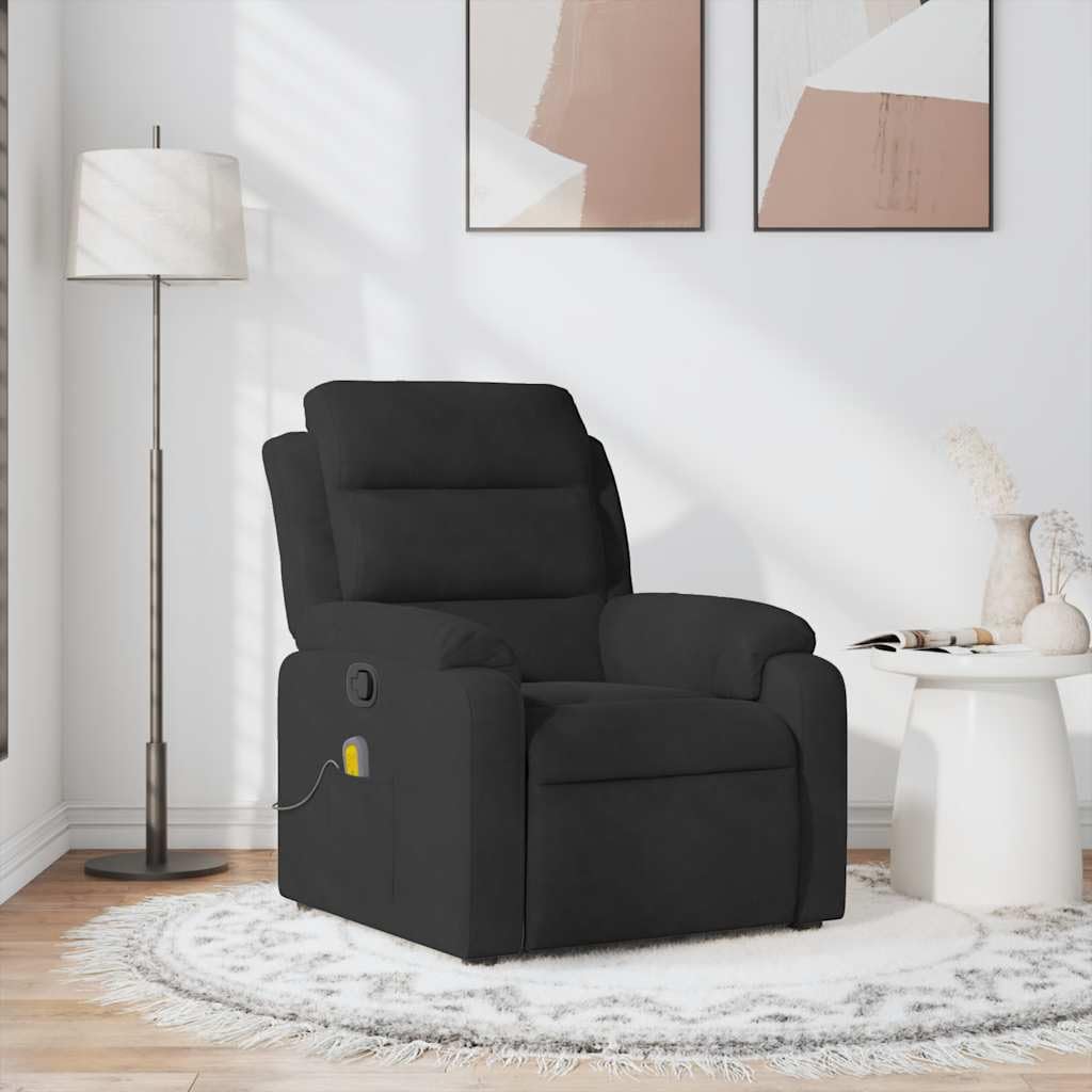 Sillón de Masaje reclinable de Terciopelo Negro