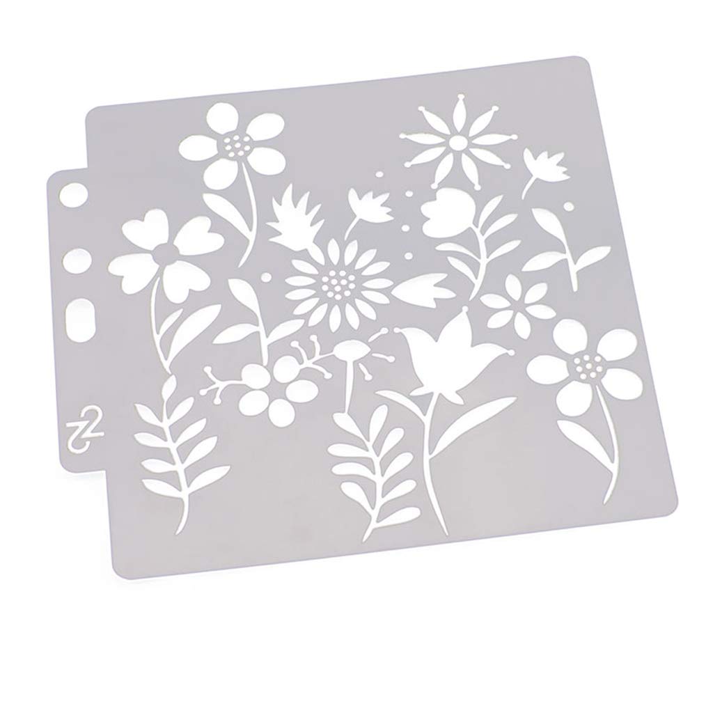 Simdoc Flower Stencils PET Plastic Painting Template DIY Craft for Painting Scrapbooking Embossing Stamping Making Photo Album Card