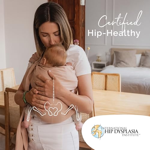 Image of Boba Ring Sling Baby Carrier, Bamboo Linen, Newborn to Toddler, Linen Peony
