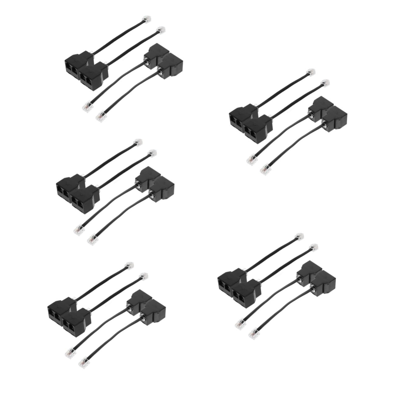 SHOWERORO 20 Stück Telefonleitungsadapter Telefonadapter Kabeladapter Rj11 Adapter Telefonteile Telefonsplitter Für Festnetztelefonkabeladapter Telefonzubehör Kupfer Schwarz