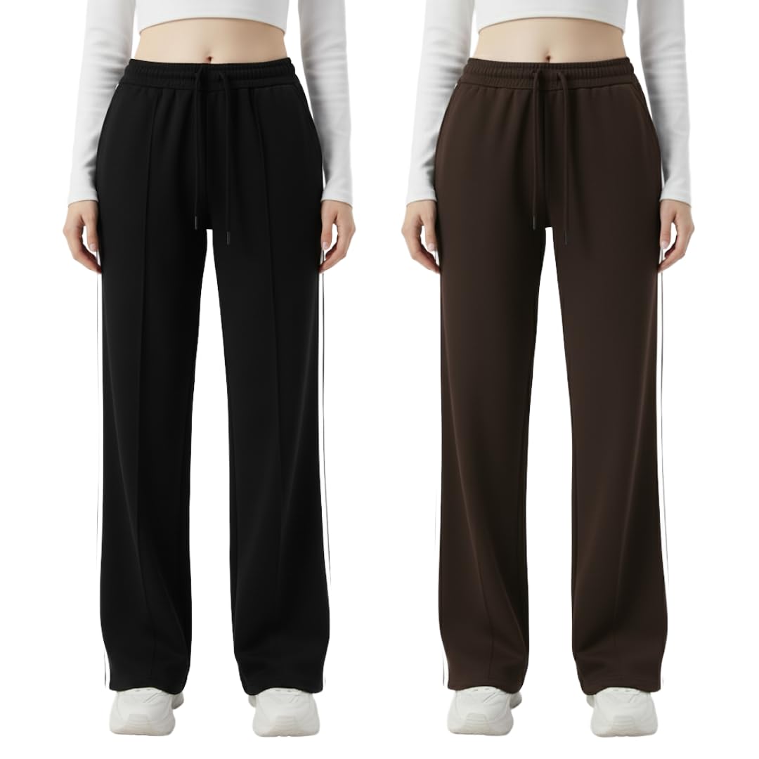 irana Women Jogger Pants – Cotton Stretchable Slim Fit Women Joggers with Elastic Waist & Drawstring | Ladies Track Pants/Bottomwear for Gym, Yoga, Running, Workout, Travel, Sports-Pack of 2-picture-21