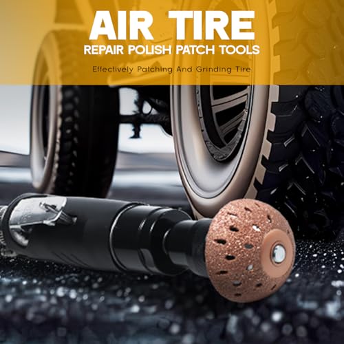 Image of Air Tire Repair Polish Patch Tools - 2500 RPM Low-Speed Tire Buffer with Tungsten Steel Buffing Wheel, Inner Liner Scraper, Patch Roller - Durable Tungsten Alloy Grinder for Tire & Rubber Maintenance