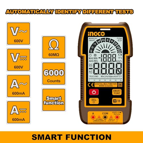 Image of INGCO Digital Multimeter TRUR RMS 6000 counts