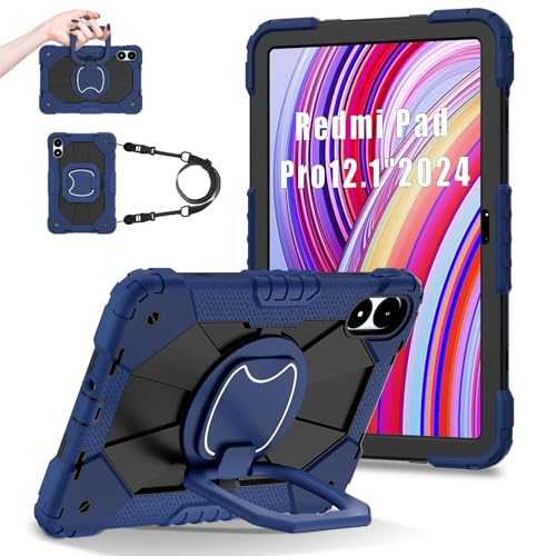 Coque antichoc Poco Pad 5G avec béquille rotative et poignée ergonomique noire