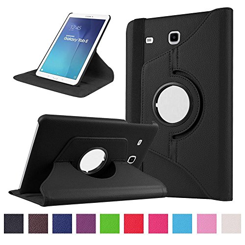 DETUOSI 360°Rotation Case for Samsung Galaxy Tab E 9.6 inch Flip Case for Cover Protection with Stand Function for Samsung T560 Case