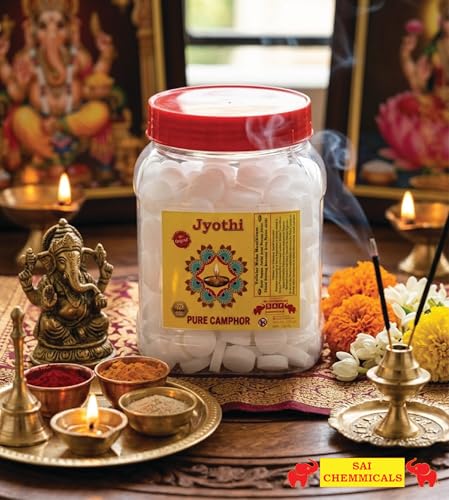 Image of Jyothi Pure Camphor - 250 Gram / 100% Natural Karpooram for Pooja, Aarti & Meditation, Original Kapoor Crystals for Kapur Dani Diffuser & Air Purifier