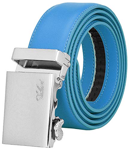 Image of Falari Men Unisex Genuine Leather Ratchet Dress and Casual Belt, Automatic Sliding Buckle, Trim to Fit