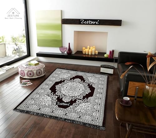 Image of Braids Velvet Touch Chennile Multipurpose Carpet, Rug, Dhurries Brown 4.5 x 7