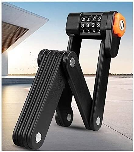 Candado con código para Bicicleta, candado Plegable portátil para Bicicleta de montaña, candado para tranvía, candado antirrobo con bisagras, candado Plegable para Bicicleta (Negro, 85 cm)