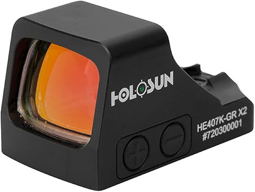 HOLOSUN HE407K-GR X2 - Vista reflectante de puntos verdes (solar a prueba de fallos y despertar de agitar)