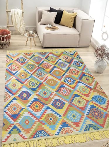 Image of Printed Rug Soft Floor Carpets with Anti Slip Backing for Living Room | Bedroom | Kids Room (Green Multi, 3x5 Feet)