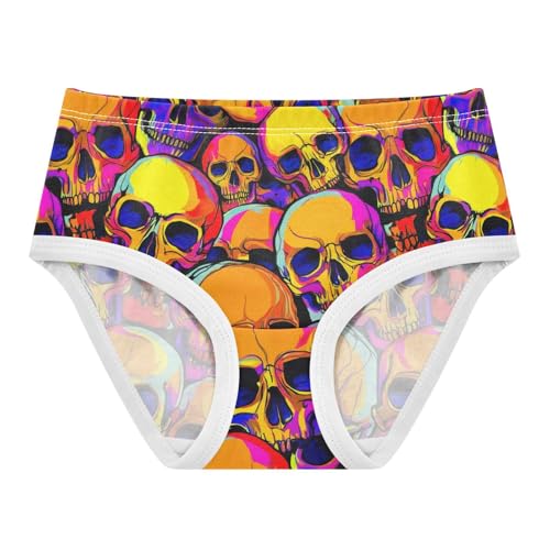 Joisal Cotton Toddler Girls Underwear Abstract Colorful Human Skulls Little Girl Panties Aesthetic Undies Kids Briefs 2t