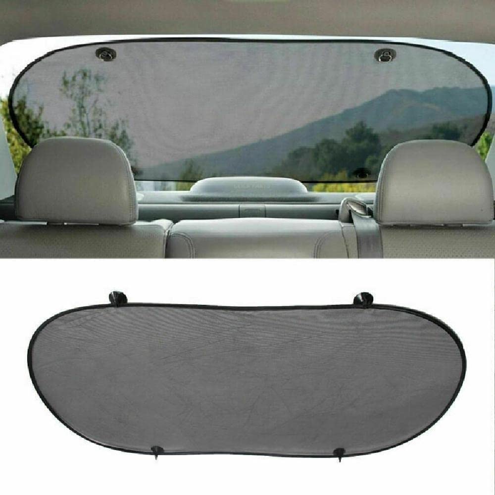 Car Sun Shade for Rear Window, Riloer UV Protection Folding Auto Window Sunshade, Universal Mesh Back Window Visor with Suction Cups (19.7in x 39.4in)