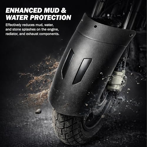 Image of OBEROI'S TRADERS Universal Front Fender Extender Mudguard | Heavy-Duty Matte Black | Mounting Screws | Compatible with Fit All Bikes & Motorcycles