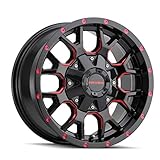 MAYHEM Warrior 8015 Black W/Prism Red 17X9 6-135/6-139.7 18mm 106mm Wheel with Painted (0 x 9. inches /6 x 135 mm, 18 mm Offset)