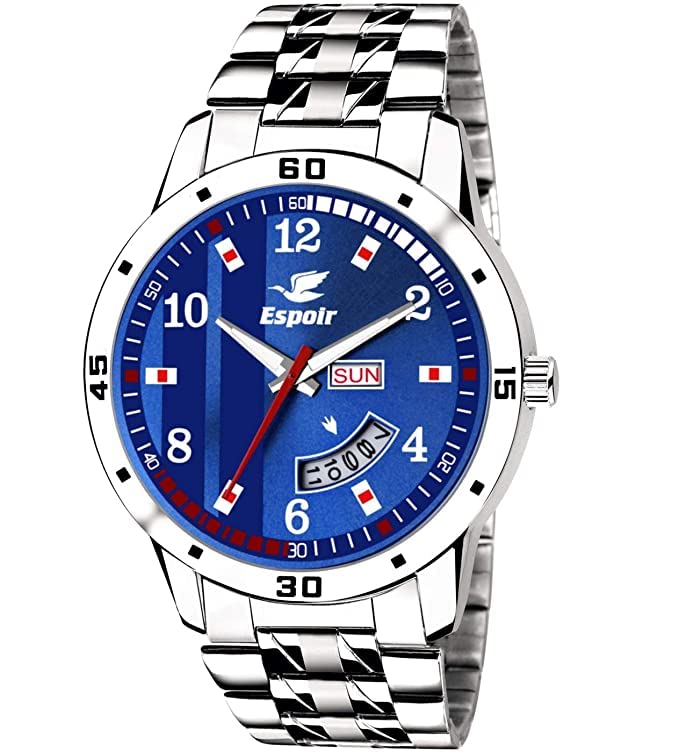 Emmanuel Analog Stainless Steel Day and Date Blue Dial Mens Watch - SamBrock (B0C6KRKQDR) Amazon Price History, Amazon Price Tracker