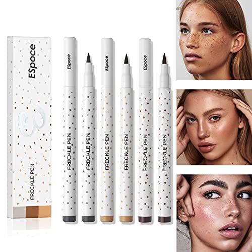 Freckle Pen Makeup Tool Waterproof Soft Dot Spot Quick Create Natural Effortless Neutral Lightweight Sunkissed Skin Long-lasting Lifelike Faux Magic Freckle 3 Colors Light Brown,Dark Brown,Grey