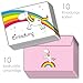 Produktbild emufarm 10 Einhorn Einladungskarten inklusive 10 passenden rosa Umschlägen zum Kindergeburtstag/ Einladungen zum Geburtstag mit Regenbogen Einhorn perfekt für die Einhornparty