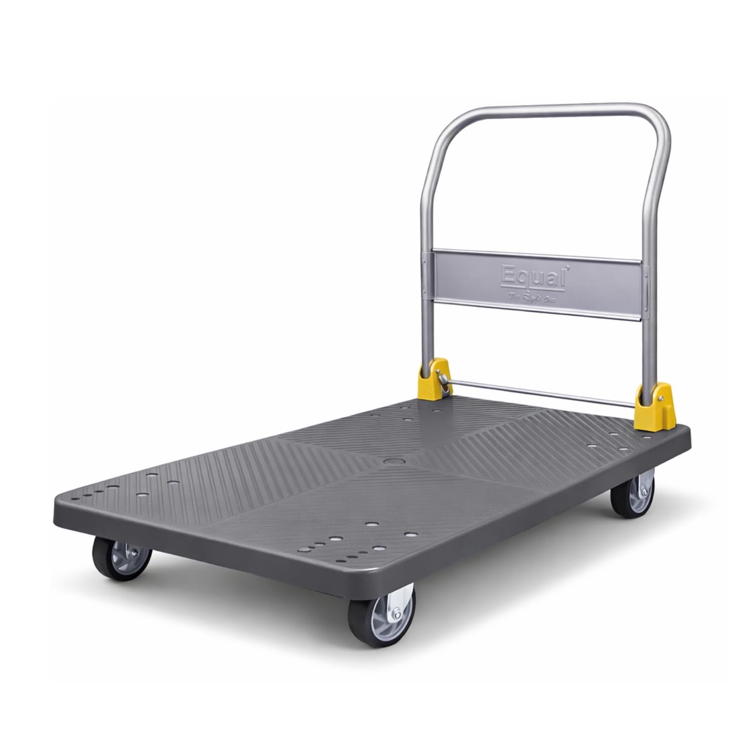 Equal 600kg Portable Foldable Platform Trolley - 5-Wheel High-Density PU System - Heavy-Duty PP Frame - 1-Year Warranty - Warehouse, Factory and Industrial Use (105cm x 63cm)