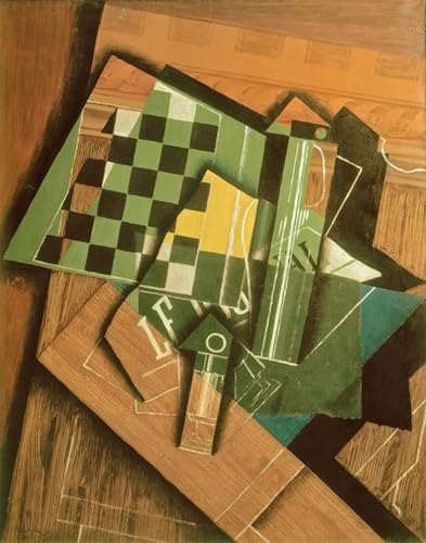Impression sur toile le damier de Juan Gris Affiche peinture moderne décoration salon 60x90cm
