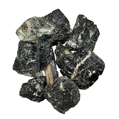 Image of Black Tourmaline Crystal Raw Stone (1 Kg) | Natural Healing Crystals for Protection & Grounding | Crystal Showpiece for Vastu Home Decor & Office Deck Decoration | Ideal Spiritual Gift (3-4 Pcs)