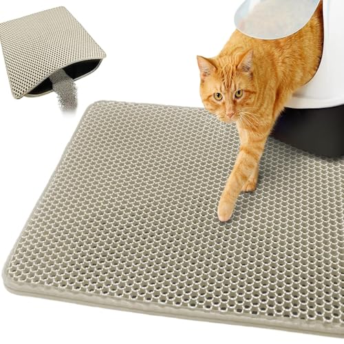 Image of Emily Pets Cat Litter Mat | Double Layer Honeycomb Design with Large Holes | Waterproof, Non-Slip & Easy to Clean