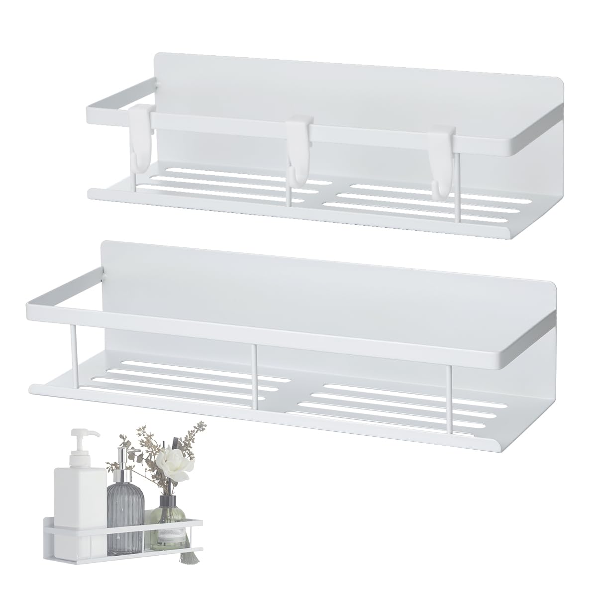 Amazon.co.jp: LANMU お風呂 マグネットラック 2個入り ホワイト