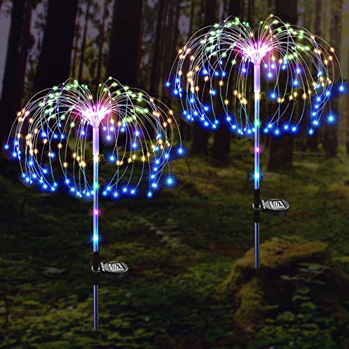 ZVO Solarlampe für Außen Garten, 2 Stück 120 LED Solar Feuerwerk Licht...