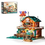Lumibricks Seafood Restaurant Building Set with Lighting Kit, 2484pcs Coastal Restaurant Model Kit for Adults, Vintage Beachside Dining House with Exquisite Details, Display Building Toy