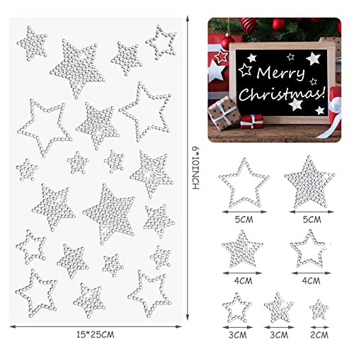 Image of Epakh 84 Glitter Bling Rhinestone Sticker, Star, Silver | Self Adhesive Gem Stickers for Phone Laptop Car Face Makeup, Sparkly Crystal Rhinestone Decals for Gifts Craft Projects