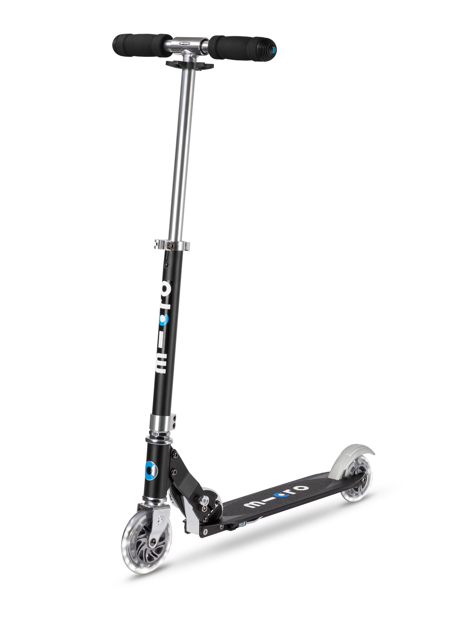 Micro® | Micro Sprite LED Scooter 2 Ruedas Niños | Patinete y Puños Plegables | Ruedas con iluminación LED | Ligero y Regulable en Altura | +5 Años | Niños y Niñas