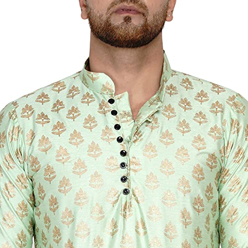 Image of Veera Paridhaan Men's Banarasi Full Sleeve Printed Long Straight Kurta