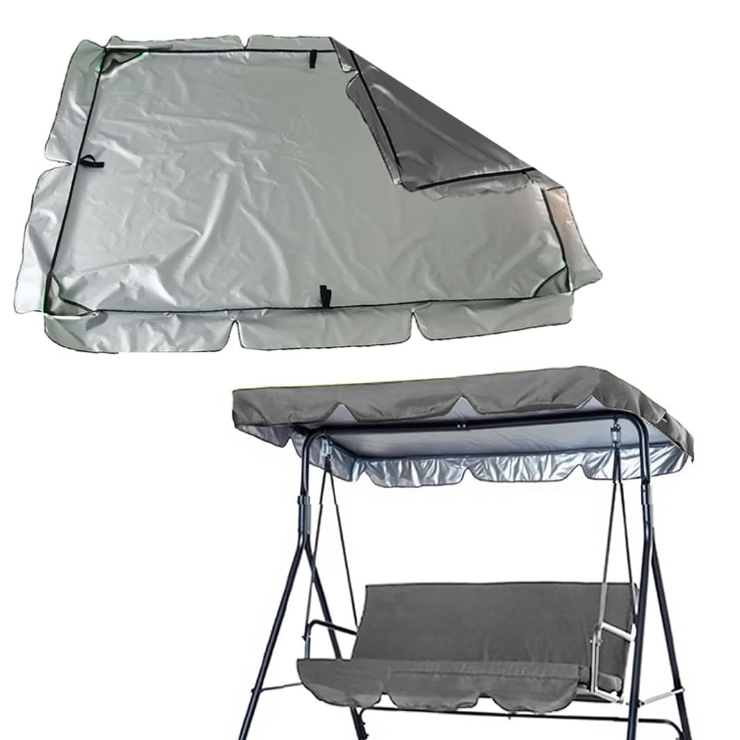 Altalena Hollywood Tenda da Sole, Impermeabile Baldacchino di Ricambio per Altalena da Giardino Esterno, Toldo De Repuesto per Tettuccio Dondolo(Grey,195x125 CM (77x49 inch))