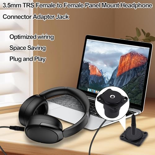 Adaptador de auriculares estéreo 3.5mm TRS montaje en panel miniatura 5