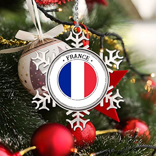Ornement flocon de neige France en métal ciselé - 4