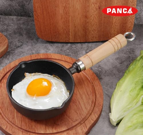 Image of PANCA Cast Iron Tadka Pan | 4 Inch Pre-Seasoned Tempering Pan for Dal & Spices | Gas & Stove-Friendly, 450g Heavy Duty Vaghar /Chounk Pan | 100% Toxin-Free Naturally (Round)