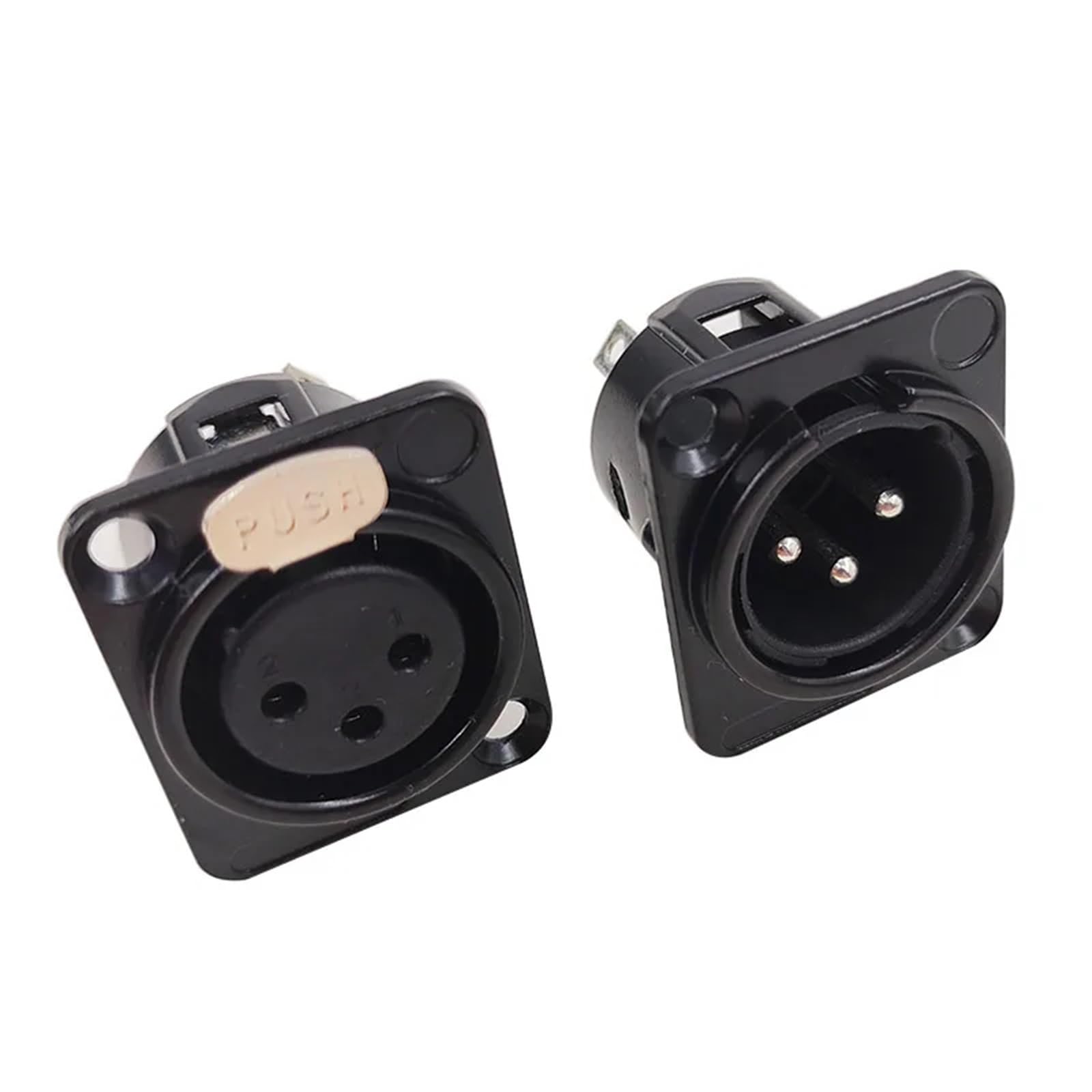 XLR-Stecker aus Metall, YS145 YS146, männlich und weiblich, 3-poliger Mikrofonanschluss YS145BG YS146BG, symmetrische Stecker (5 Stück)